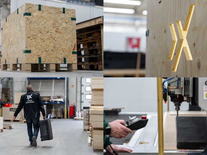 Eine Collage mit verschiedenen Systemverpackungen von AXXUM